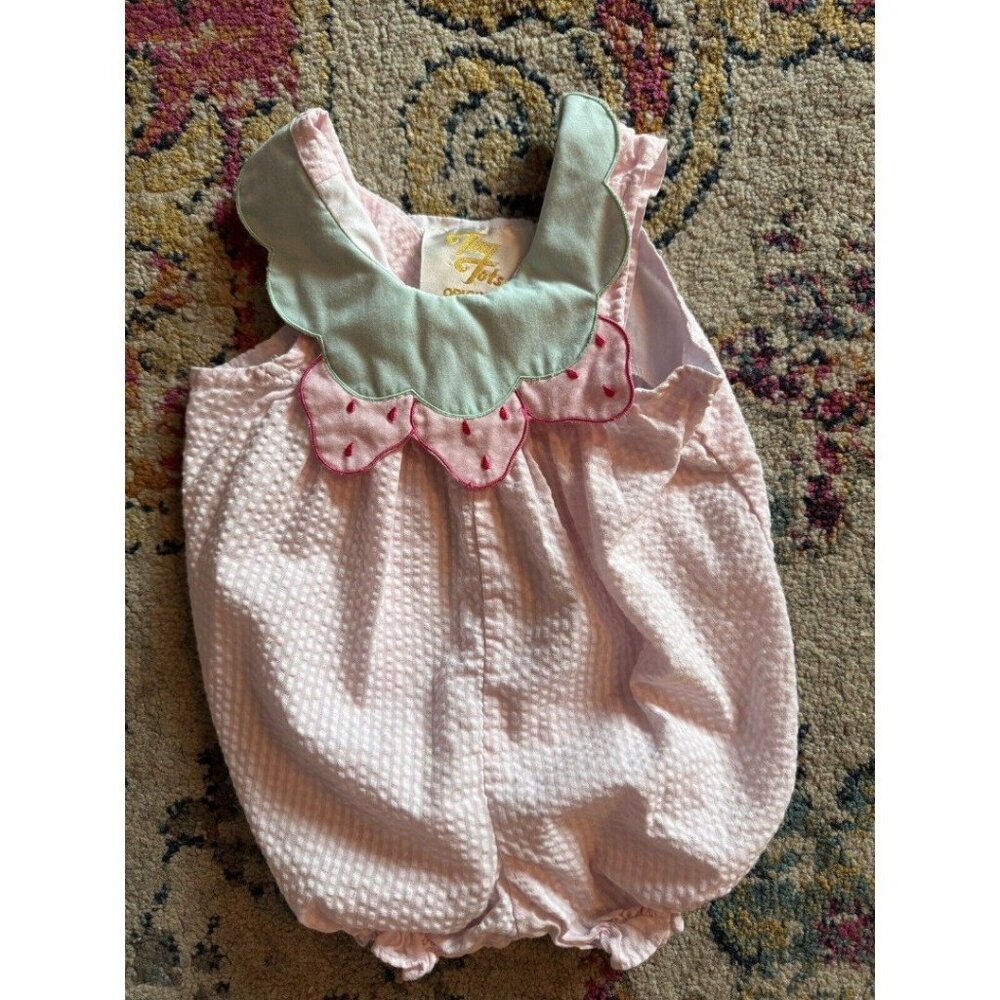 Vintage Tiny Tots Strawberry Sunsuit 3-6 Months